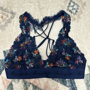 Pink Victoria’s Secret floral halter bralette
